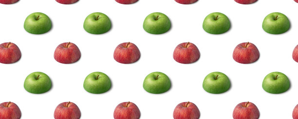 果实无缝图案由成熟的绿苹果和红苹果制成图片下载