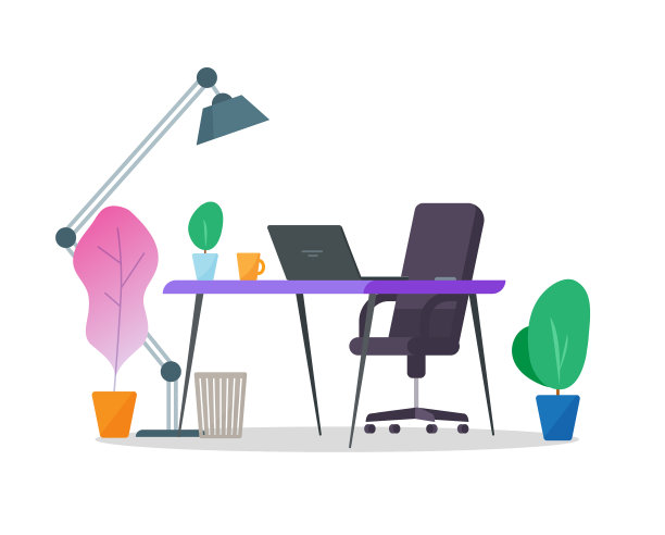 家庭办公室工作场所室内与桌子书桌图片下载