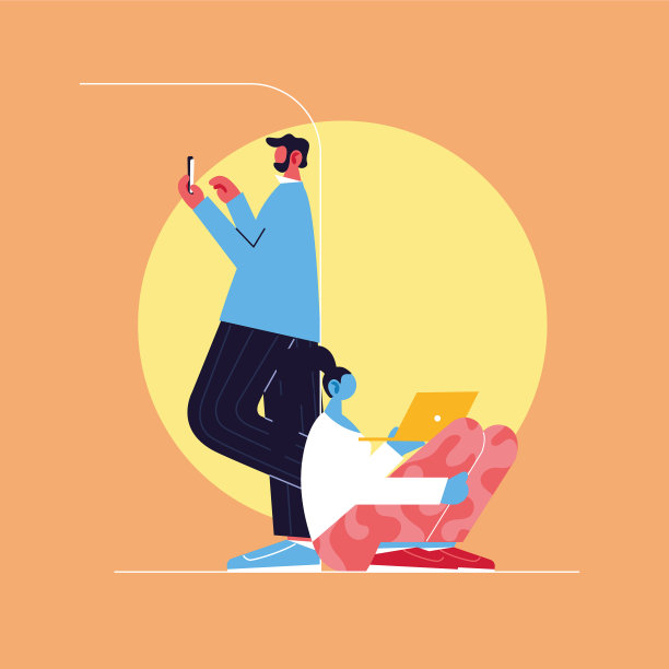 使用智能手机和笔记本电脑社交媒体的人图片下载