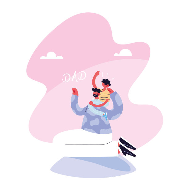 父子卡父亲节快乐图片下载