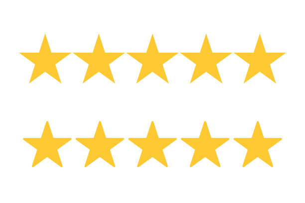 五颗黄色星图标黄金评论图片下载