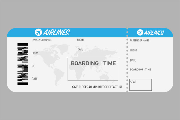 模板与登机牌空白旅行卡图片下载