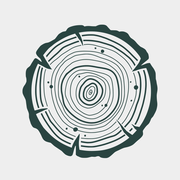 木匠木环木材木材伐木工标志图片下载