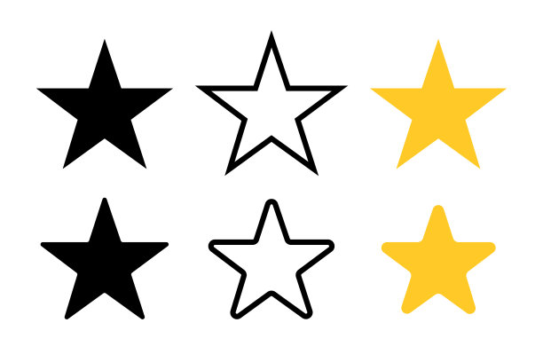 星孤立的现代设置白色背景图片下载