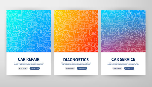汽车服务传单概念图片下载