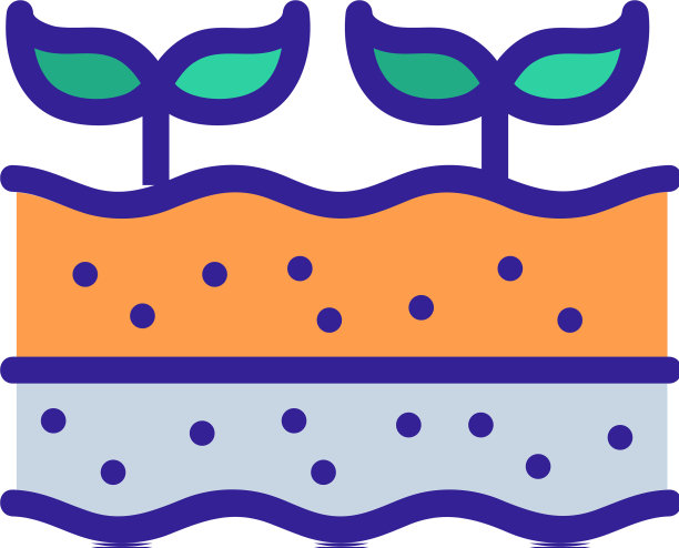 植物生长在土壤上的图标轮廓图片下载