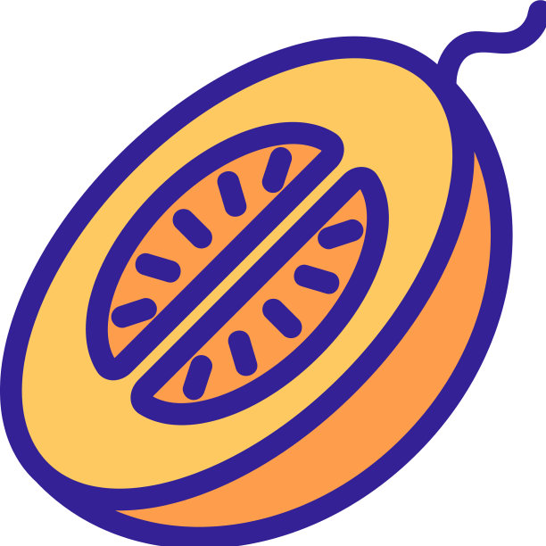 半瓜带种子的图标轮廓图片下载