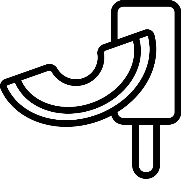 甜瓜冰淇淋上的棒子图标轮廓图片下载