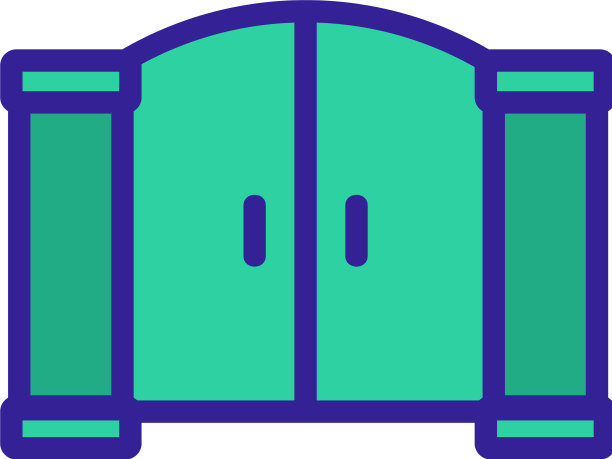 入口大门的住宅建筑图标图片下载