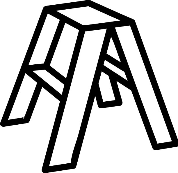 高椅子与台阶和平台的维修图标图片下载