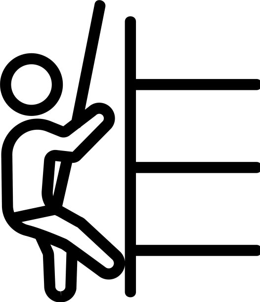 男人爬上了墙壁保险图标轮廓图片下载