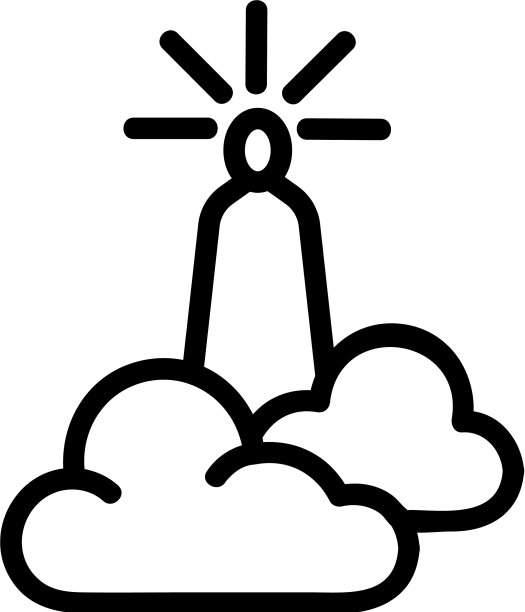 云中天空发光人物神象图片下载