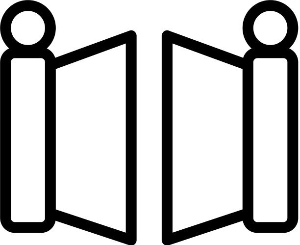 打开入口大门与栏图标图片下载