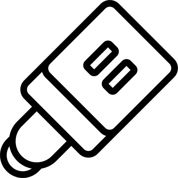 方形电源块与两个连接器俯视图图片下载