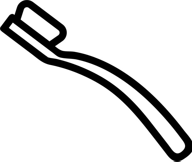 塑料机械牙刷俯视图，侧视图图片下载