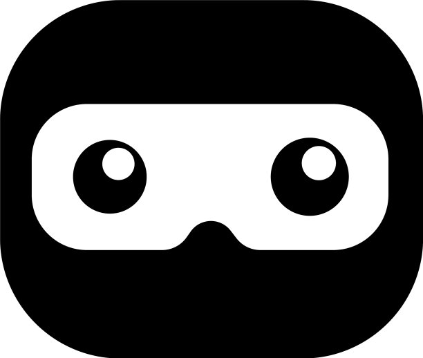 可爱的忍者头标志概念黑忍者设计图片下载