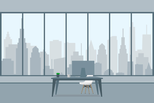 商务办公室内部办公电脑平面图片下载