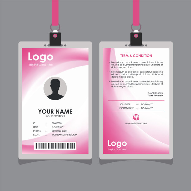 摘要软粉白色波浪身份证设计图片下载