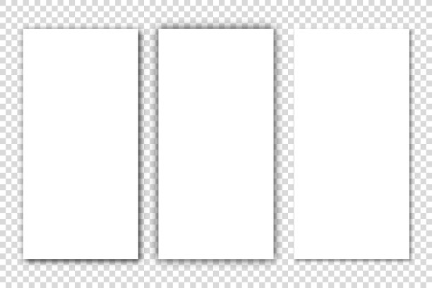 阴影效果设置纸张透明背景图片下载
