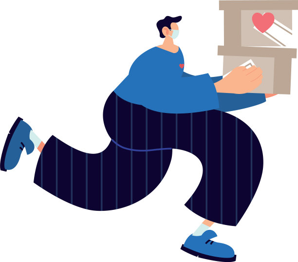 戴口罩的快递员图片下载