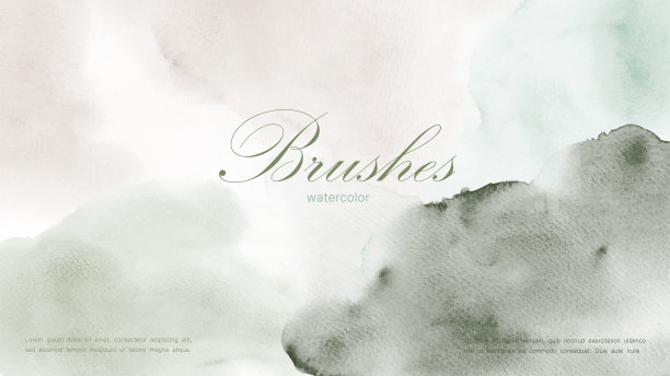 抽象背景设计与绿色大地色调水彩污渍图片下载