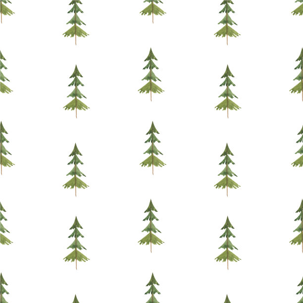 无缝模式与水彩圣诞树。节日背景，冬季主题，森林，树木，绿色。用于印刷、包装、封面、纺织品、墙纸、剪贴簿。图片下载