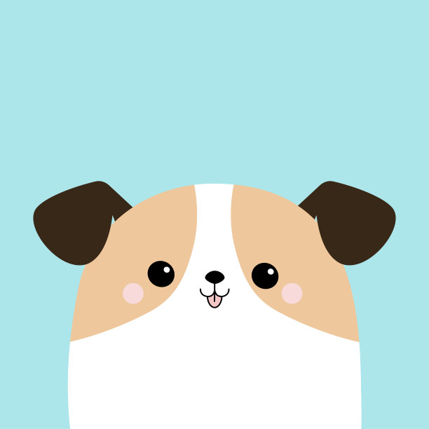 狗脸小狗图标。白色的狗。可爱的卡通卡哇伊有趣的婴儿角色。帮助流浪动物的概念。收养我。宠物收养。平面设计。蓝色背景。孤立。图片下载