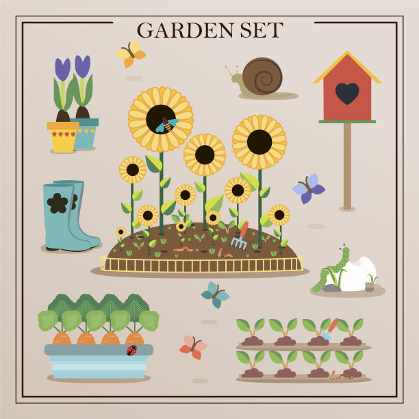 一套平面图案花园项目花图片下载