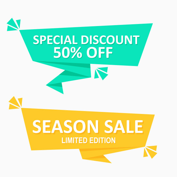 折纸演讲气泡平面标签设计推广和标签图片下载