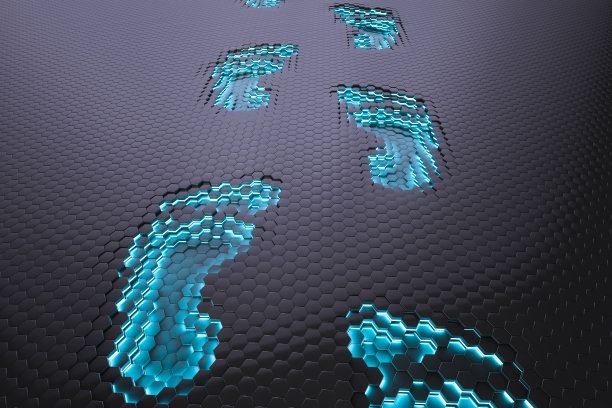 数字足迹概念。互联网上的匿名性。图片下载