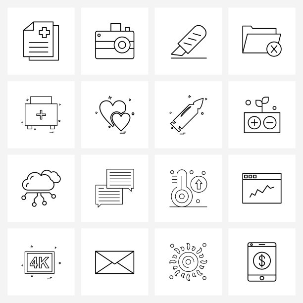 现代样式集16行象形网格为基础图片下载