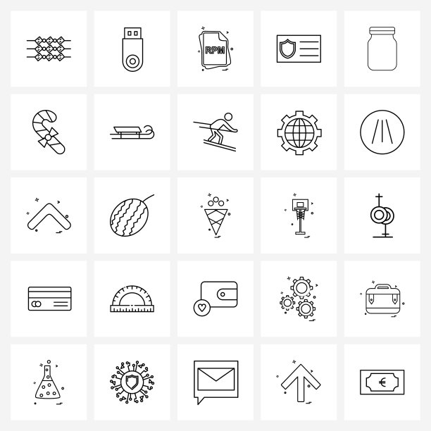 25个通用图标像素完美符号玻璃图片下载