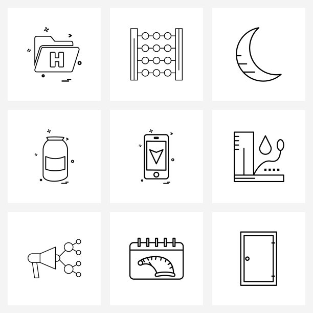 像素完美9线条图标图片下载