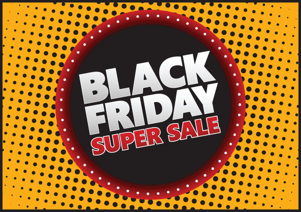 黑色星期五超级促销文字，复古图片下载