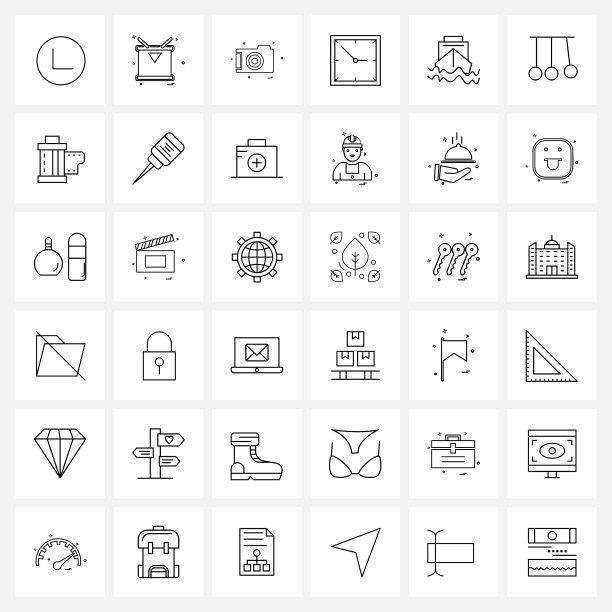 现代线36简单线图标旅行图片下载