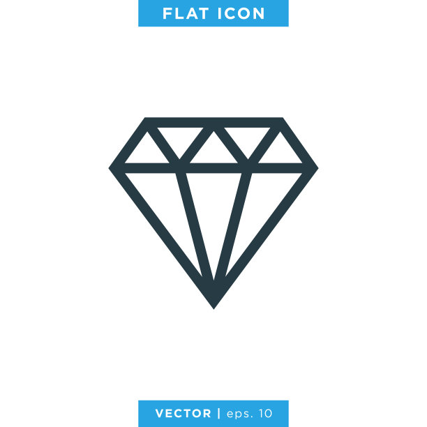钻石图标矢量股票插图设计模板。图片下载