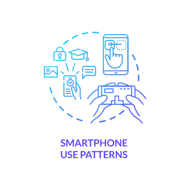智能手机使用模式概念图标图片下载