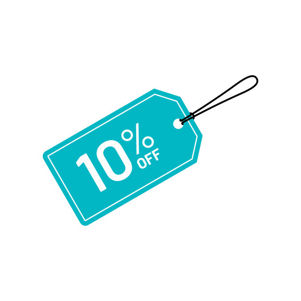 折扣标签向量股票插图设计模板。10%折扣。图片下载
