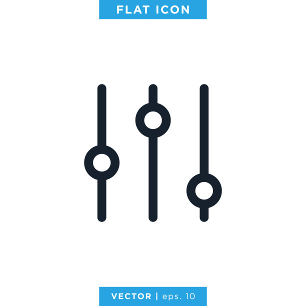 水平调整图标矢量股票插图设计模板。图片下载