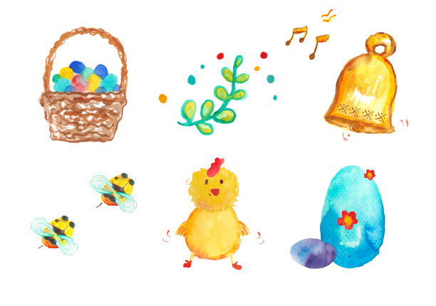 复活节水彩图片下载