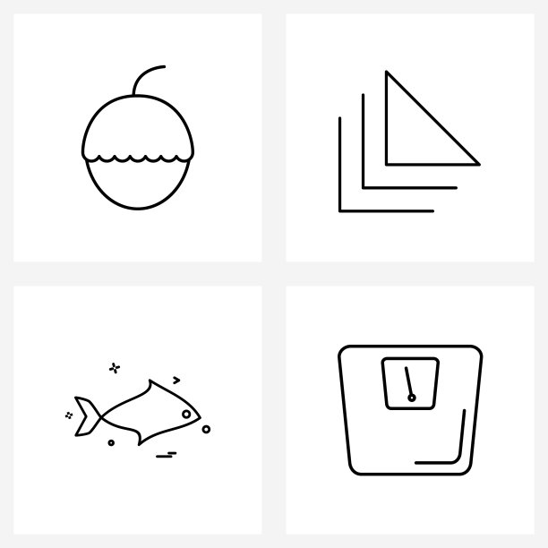 设置4个浆果野生动物的UI图标和符号图片下载