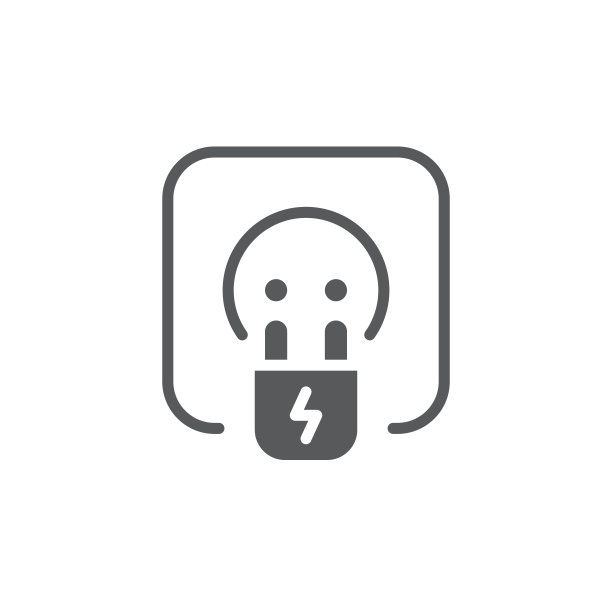 白色背景上的插座矢量图标符号图片下载