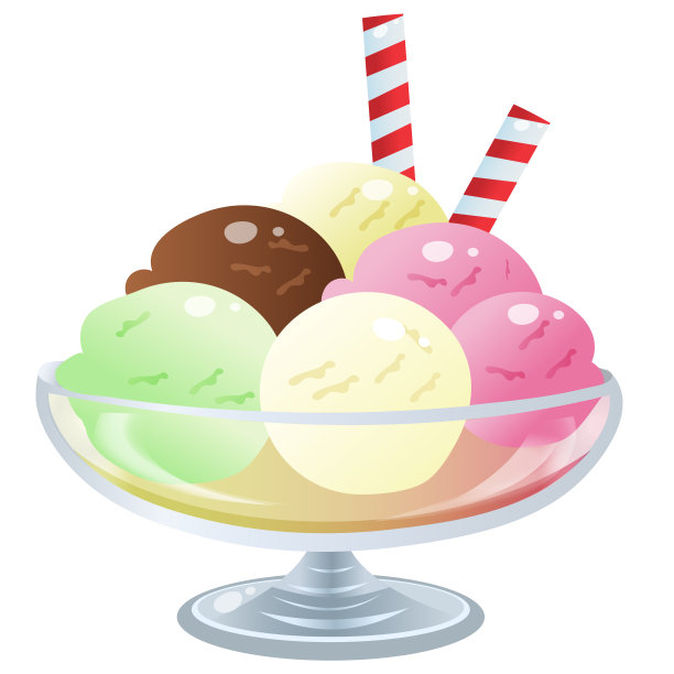 白色背景上的冰淇淋的彩色图像。矢量插图的孩子。图片下载