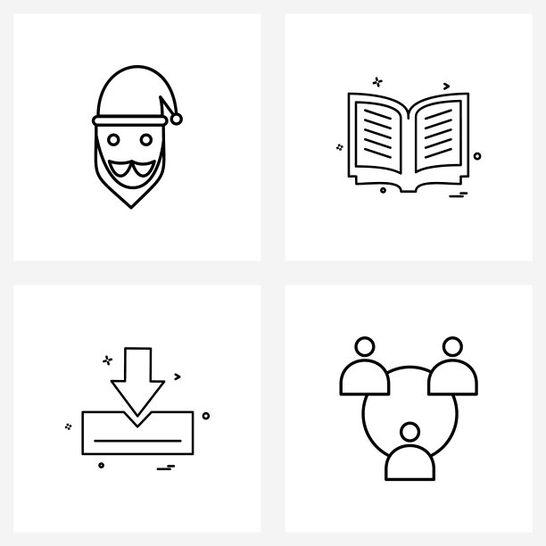 4个通用图标像素完美圣诞老人符号图片下载