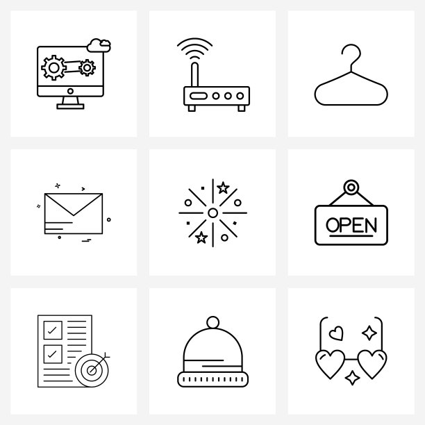 UI设置9个基本线路图标板事件图片下载