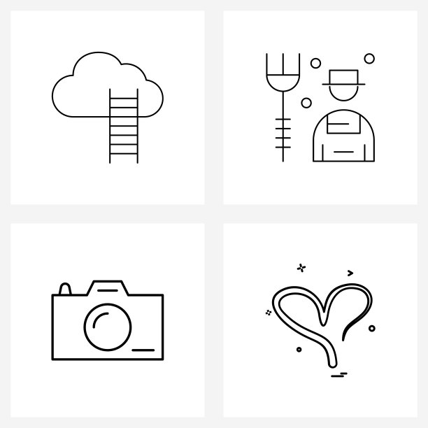 现代线条4简单线条图标银行图片下载