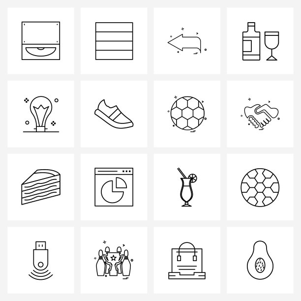 设置16行图标和商业标志符号图片下载