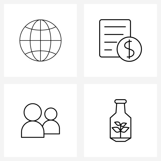 四款通用人物线条图标图片下载