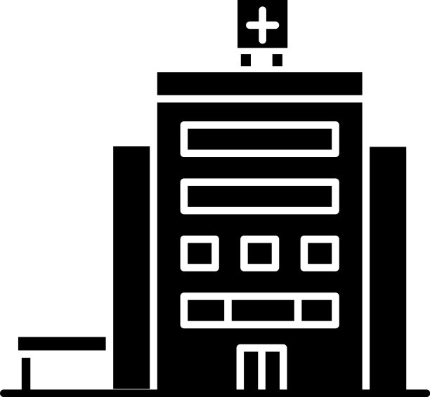 医院黑色字形图标图片下载