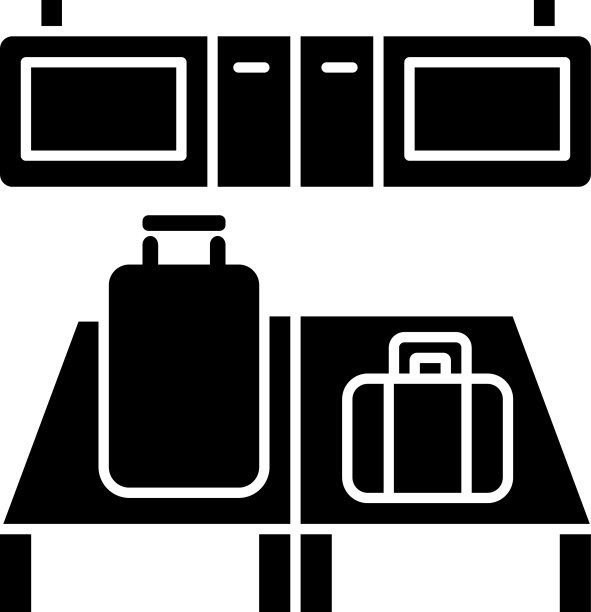 行李海关检查平面设计长影子图片下载